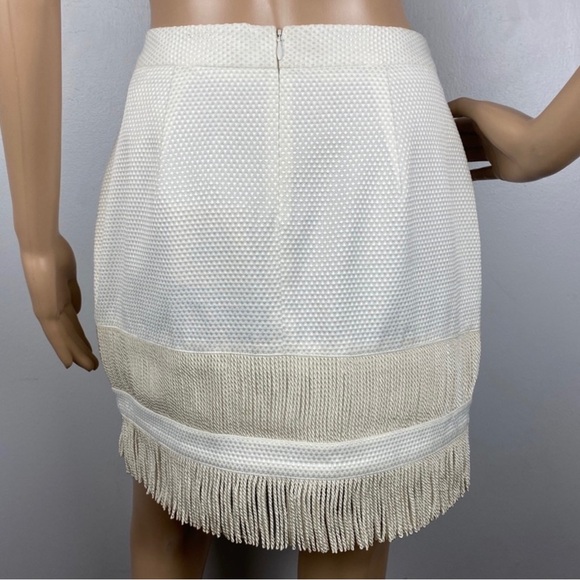 NEW SASS & BIDE IVORY FRINGE MINI SKIRT - Picture 5 of 8